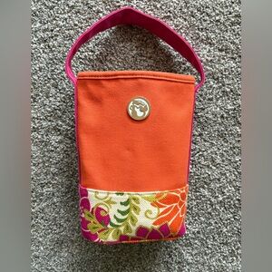 Vibrant Orange and Pink Women's Wine Bottle Carrier